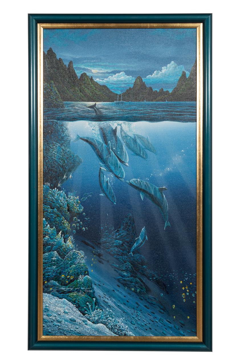 Appraisal: ROBERT LYN NELSON DOLPHIN UNDERWATER SCENE A C Robert Lyn