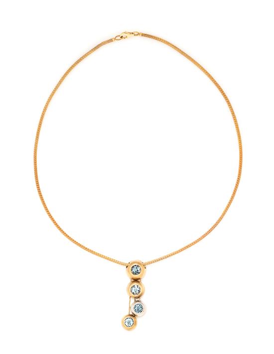 Appraisal: Sale Lot A Bicolor Gold and Aquamarine Pendant consisting of