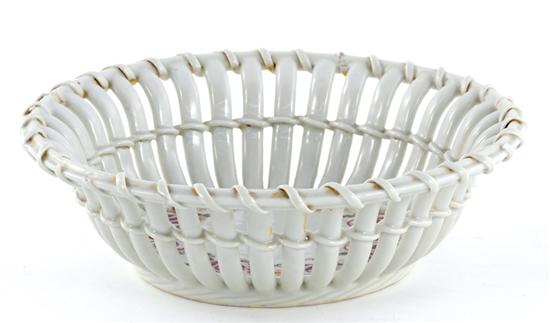 Appraisal: Chinese Export porcelain reticulated basket circa reticulated flared bowl centering