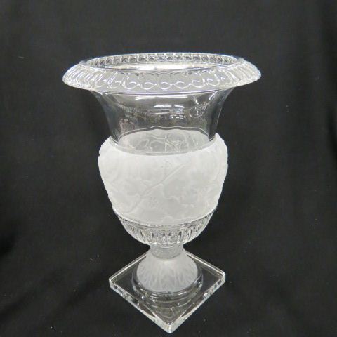 Appraisal: Fine Crystal Vase frosted floral band base trim classic form