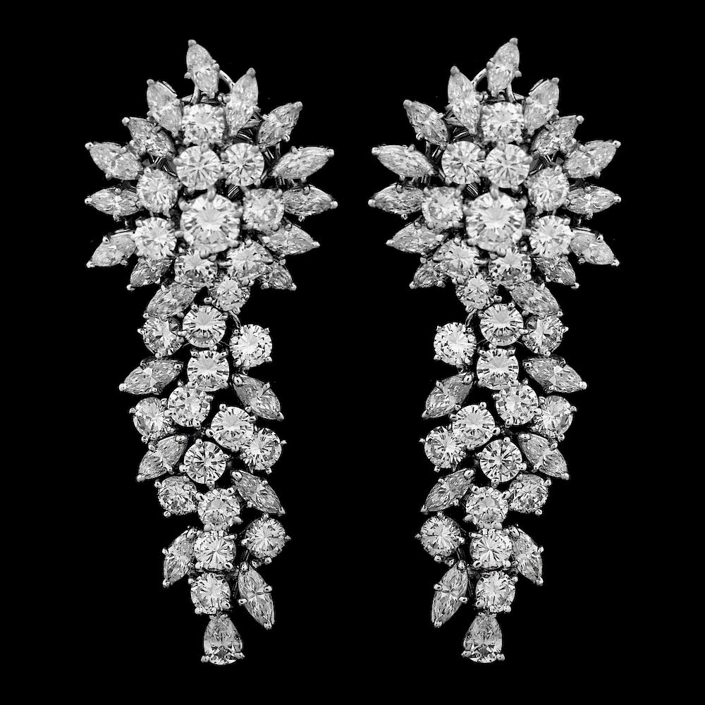 Appraisal: ct TW Diamond and K Earrings Vintage Approx Carat TW