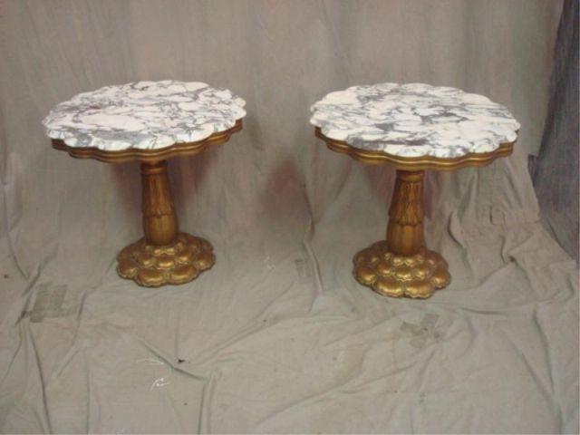 Appraisal: Pair of Marbletop End Tables From a Valley Stream estate