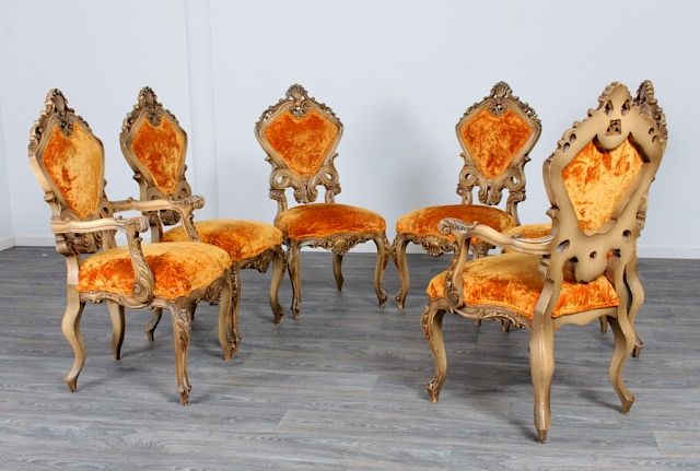 Appraisal: Venetian Style Dining Chairs Group Set of six Venetian style