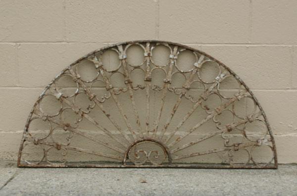 Appraisal: Cast iron architectural transom grate Victorian style arch H x