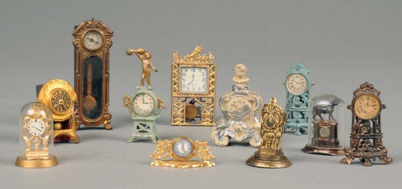 Appraisal: Eleven Dollhouse Clocks Various origins mostly early th century an