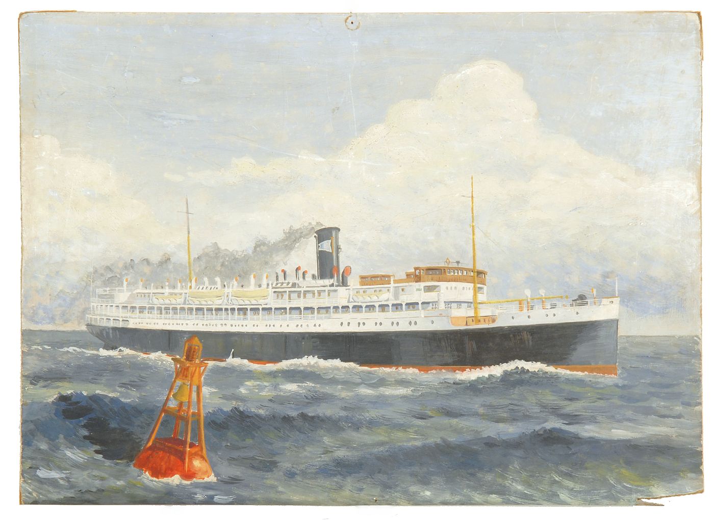 Appraisal: AMERICAN SCHOOL th CenturyPortrait of a steamship Unsigned Oil on