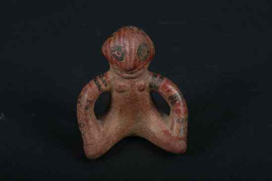 Appraisal: PRE-COLUMBIAN POTTERY FIGURE OF WOMAN - in high