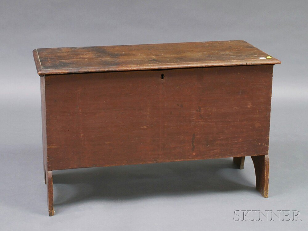 Appraisal: Brown-painted Blanket Chest America th century with thumbmolded top and