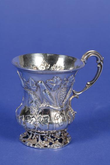 Appraisal: A VICTORIAN CHRISTENING MUG of waisted circular form with a