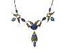 Appraisal: A JUGENDSTIL SILVERED METAL AND LAPIS BLUE GLASS NECKLACE in