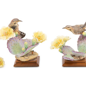 Appraisal: A Pair of Royal Worcester Dorothy Doughty Porcelain Cactus Wren