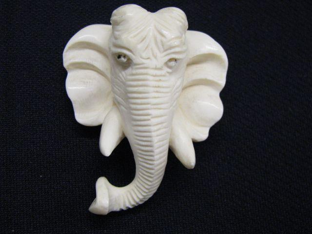 Appraisal: Carved Ivory Paperweight elephant head