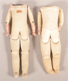 Appraisal: Two Antique Vintage German Doll Bodies Kidd Leather bodies with