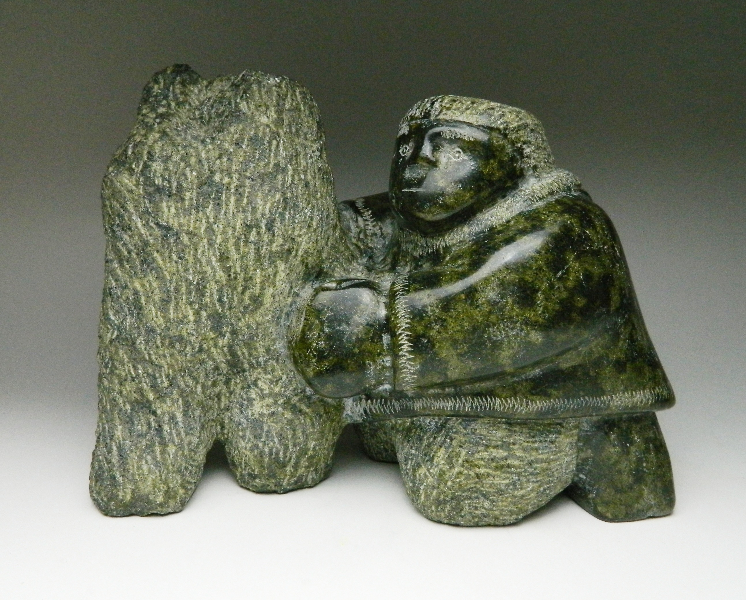 Appraisal: Adamie Temela Lake Harbour Man Carving- stone carving ca x