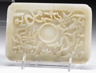 Appraisal: Fine Chinese white jade cup stand th century Of shaped