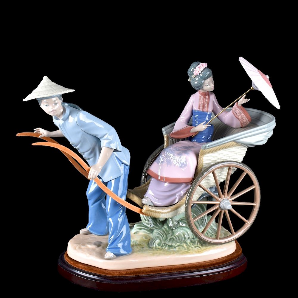 Appraisal: Lladro Figurine Large Lladro Rickshaw Ride Porcelain Figurine Signed to