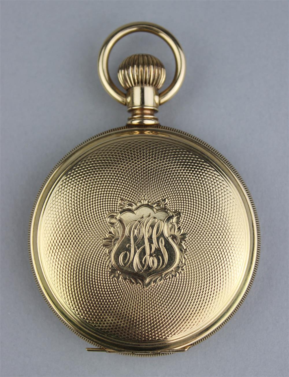 Appraisal: ANTIQUE K GOLD AMERICAN WALTHAM MEN'S HUNTER POCKET WATCH the