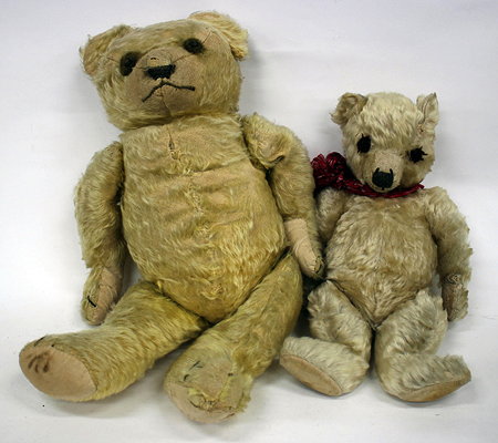 Appraisal: AN OLD PLUSH COVERED TEDDY BEAR cm high together with