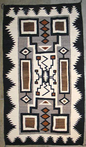 Appraisal: A Navajo storm pattern rug size approximately ft x ft