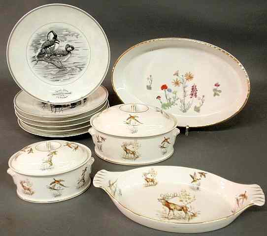 Appraisal: Set of six plates by Limoges France with duck postage