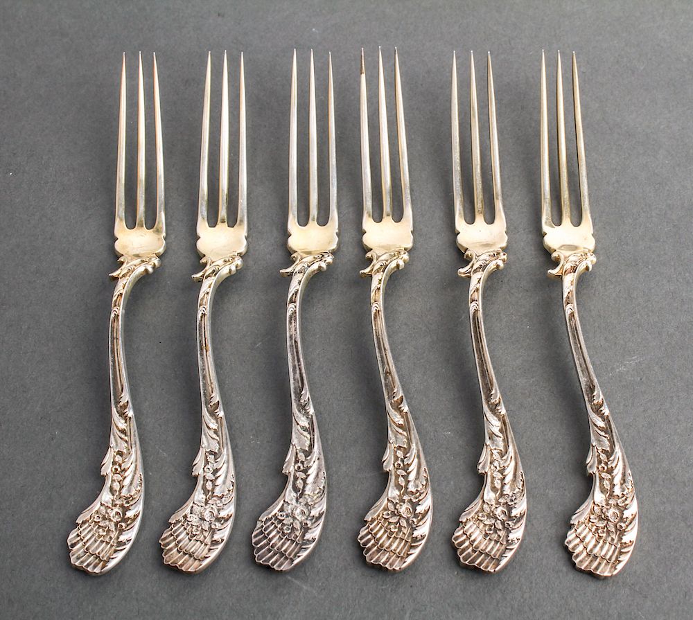 Appraisal: Sterling Silver Hors D'oeuvres Forks Set of Set of six