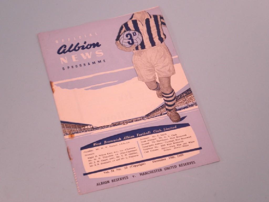 Appraisal: A football programme for the game between West Bromwich Albion