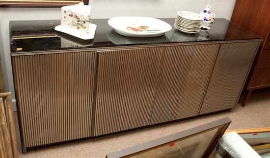 Appraisal: Contemporary silvered wood mirrored top credenza mid th century Estimate