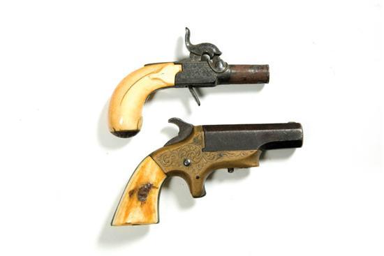 Appraisal: TWO PISTOLS Nineteenth century American Southerner with barrel brass frame