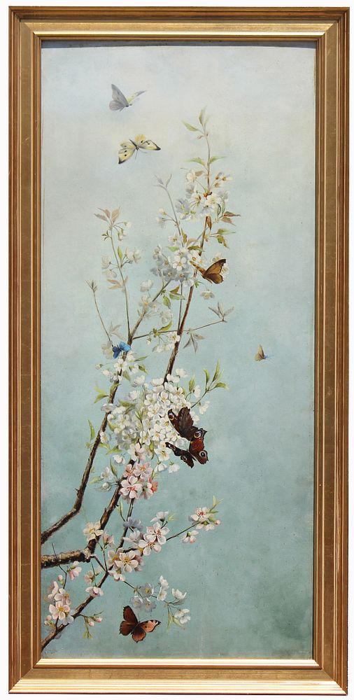 Appraisal: American School th C Painting of Butterflies th C American