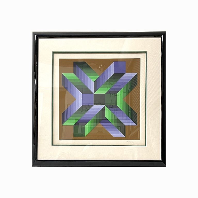 Appraisal: Victor Vasarely Mata Fem Victor Vasarely Mata Fem Op-Art Signed