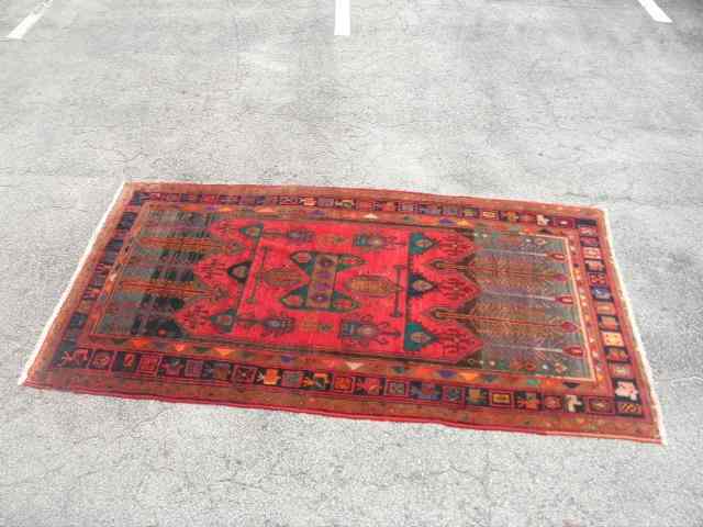 Appraisal: Oriental style wool pile hand woven area rug Colors of