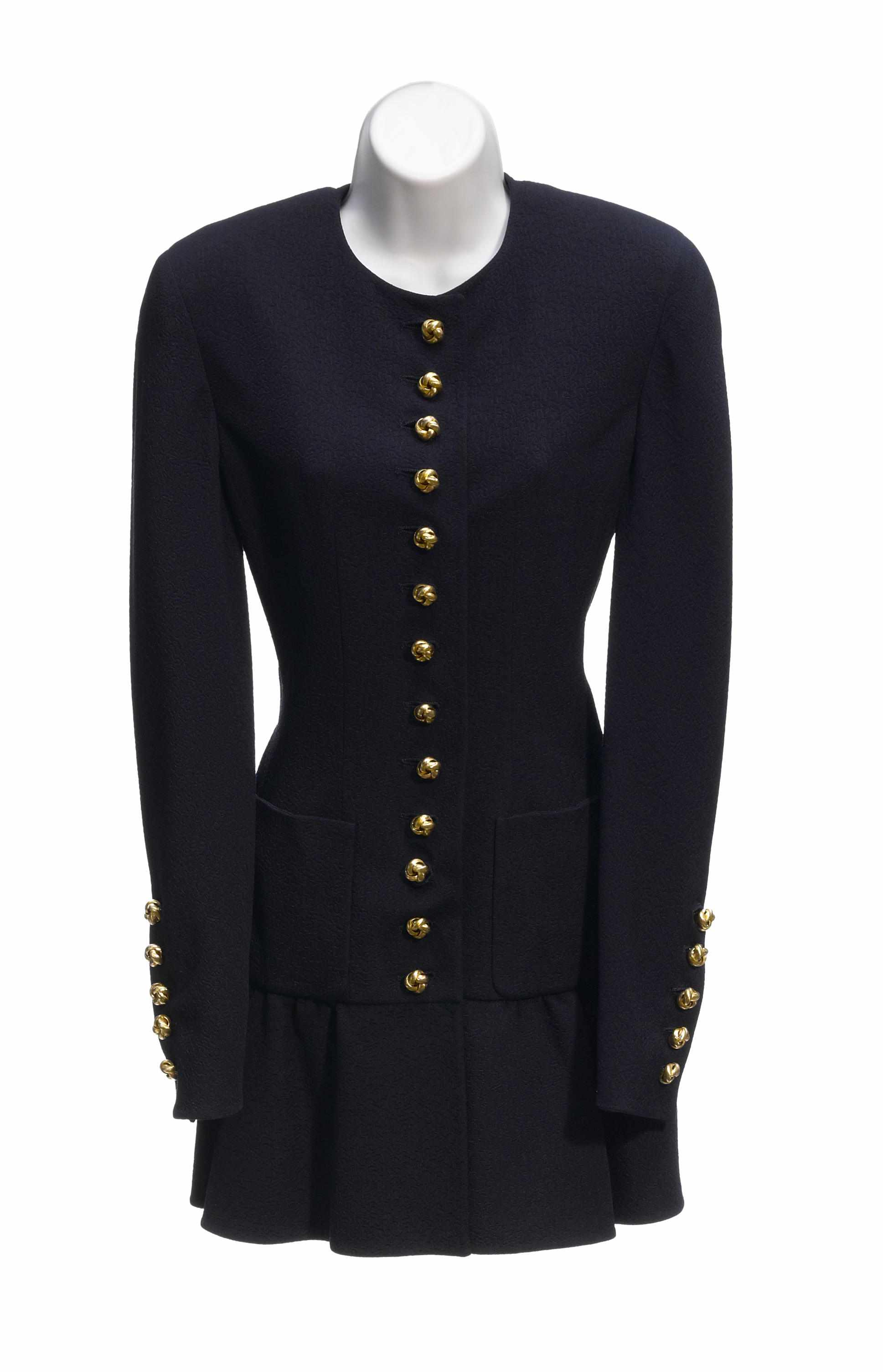 Appraisal: A Valentino navy ruffle jacket size together with a shell