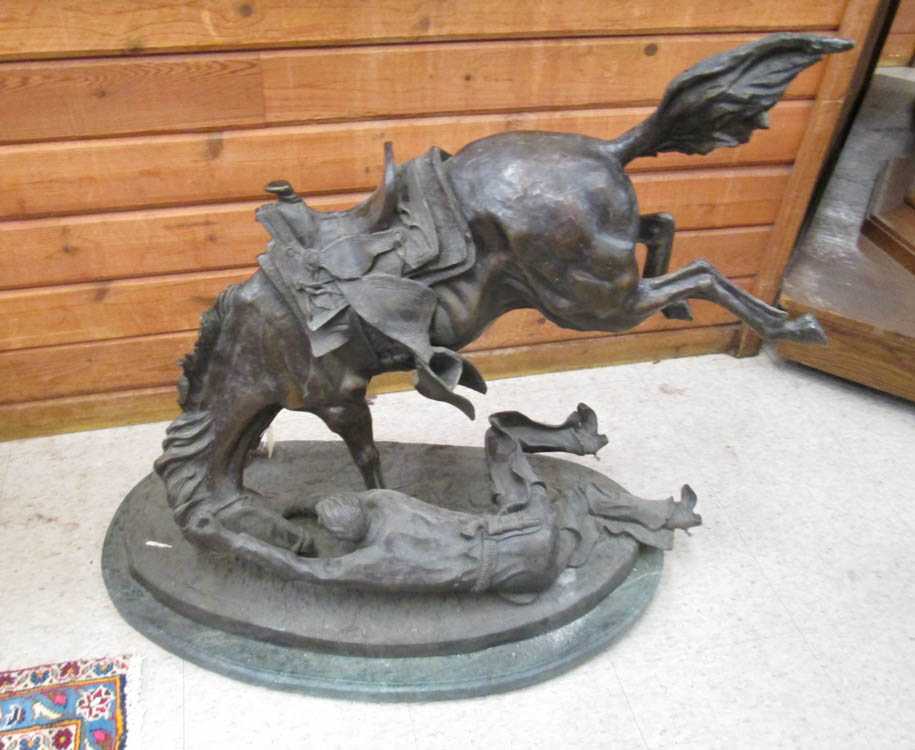 Appraisal: AFTER FREDERIC SACKRIDER REMINGTON AMERICAN - BRONZE SCULPTURE Wicked Pony