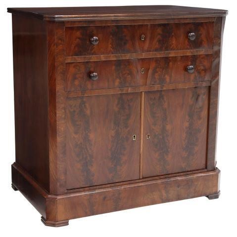 Appraisal: French Louis Philippe period flame mahogany hall cabinet mid th