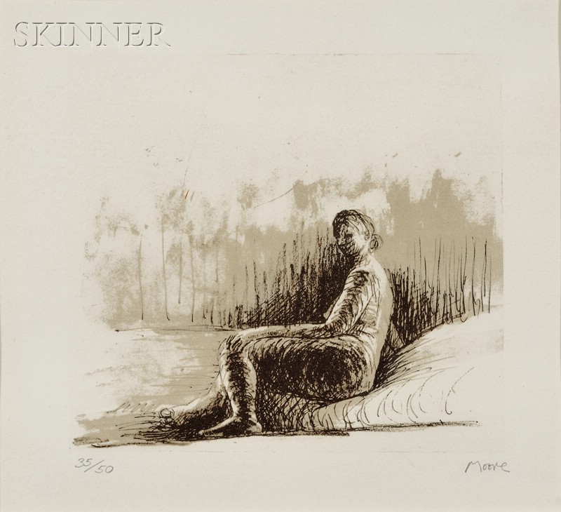 Appraisal: Henry Moore British - Resting Girl from NUDES edition of