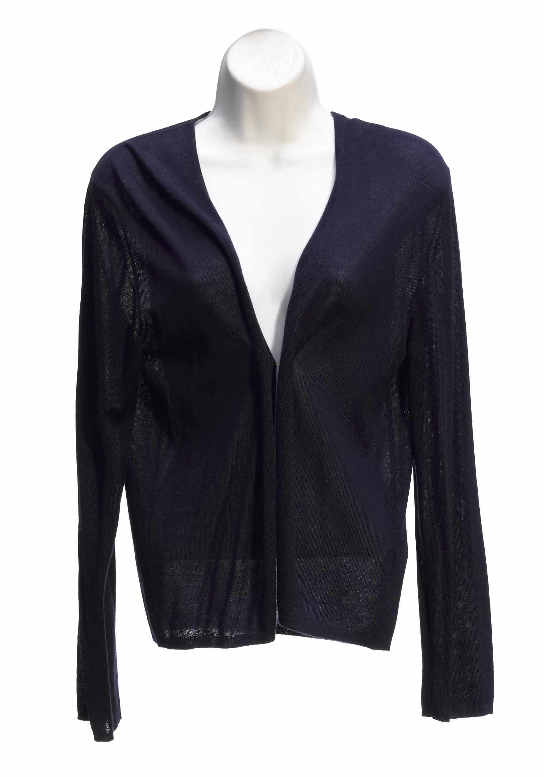 Appraisal: An Herms navy cashmere cardigan size Mtogether with a long