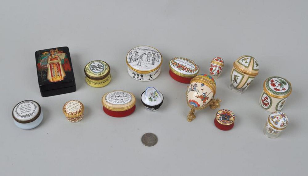 Appraisal: Collection of Halcyon Days Enamel Other Boxes including Eleven Halcyon