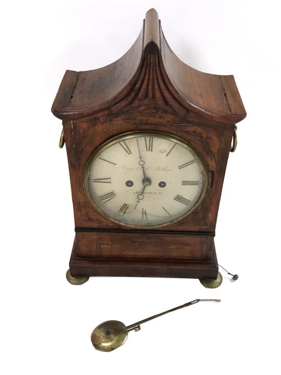 Appraisal: English -day time and strike bracket shelf clock with repeat