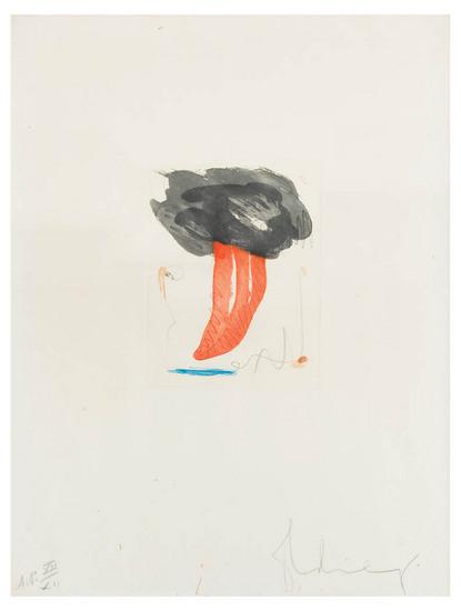 Appraisal: Claes Oldenburg b study for tongue cloud etching and aquatint