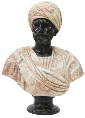 Appraisal: Carved sculptural bust Arabian sheik from Egypt Cheik arabe d'