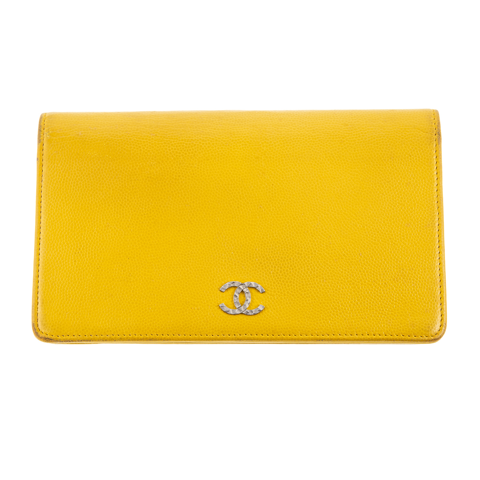 Appraisal: A CHANEL CC BIFOLD WALLET A yellow calf leather Chanel