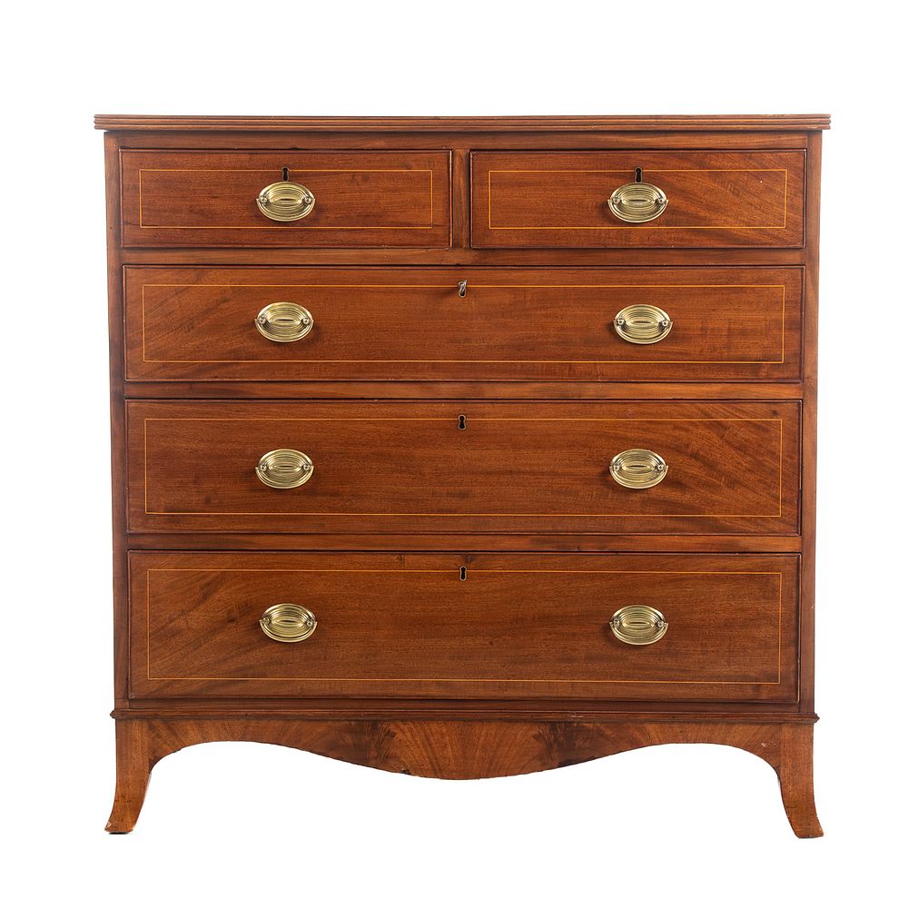 Appraisal: Federal Mahogany Inlaid Chest of Drawers Mid-Atlantic States circa -