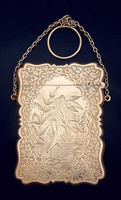 Appraisal: A Victorian engraved card case with an aesthetic vignette on