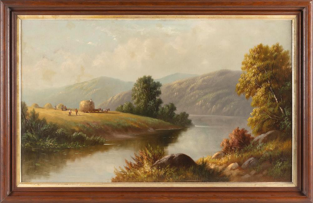 Appraisal: AMERICAN SCHOOL TH CENTURY HAYING IN THE MOUNTAINS OIL ON