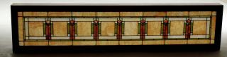 Appraisal: Prairie Style Stained Glass Window In the manner of Frank