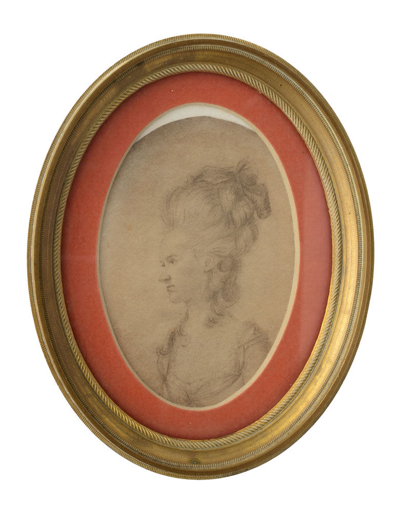 Appraisal: ATTRIBUTED TO THOMAS FORSTER MINIATURE PORTRAIT OF A LADY Pencil