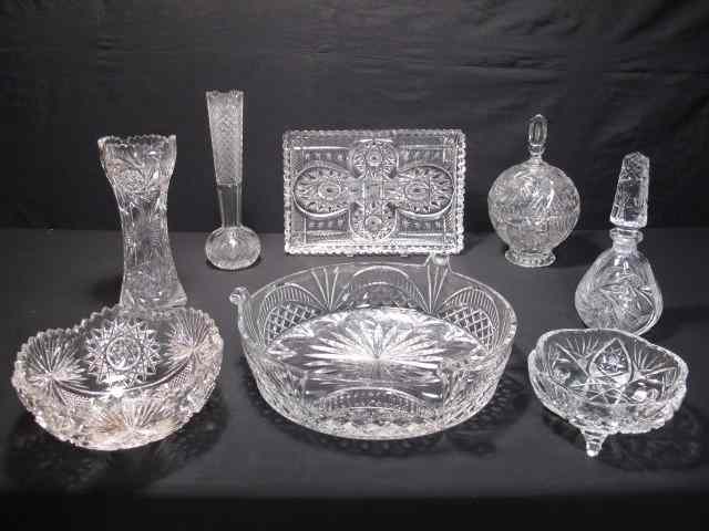 Appraisal: Group lot of assorted crystal vases and bowls etc Includes