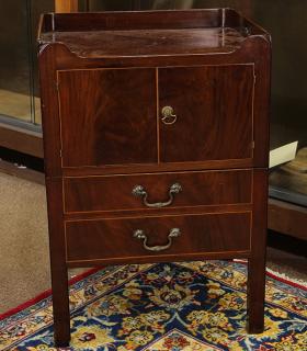 Appraisal: George III mahogany commode circa having a rectangular form with