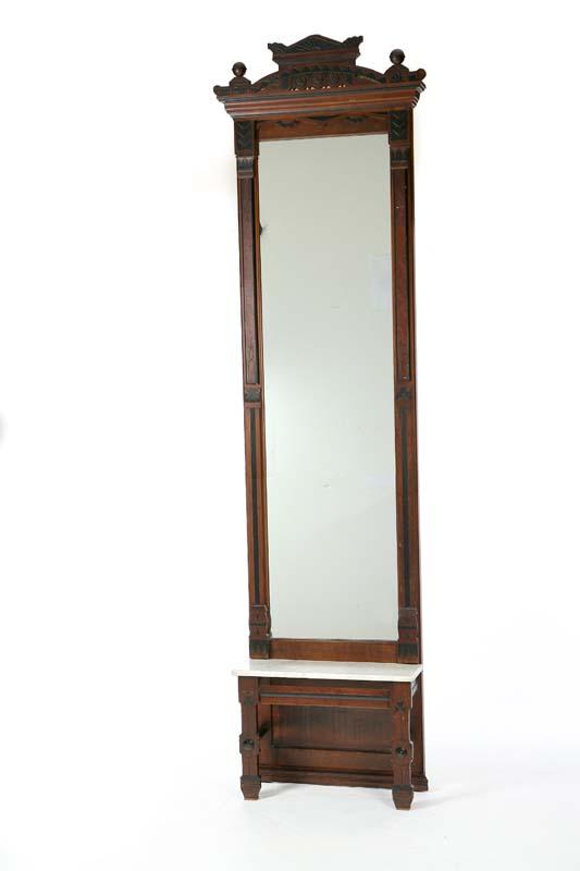 Appraisal: VICTORIAN EASTLAKE PIER MIRROR Walnut with ebonized detail and a