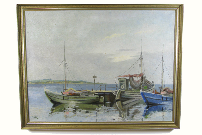 Appraisal: ABEL DOMINIQUE BOYE oil on canvas French - Fishing boats